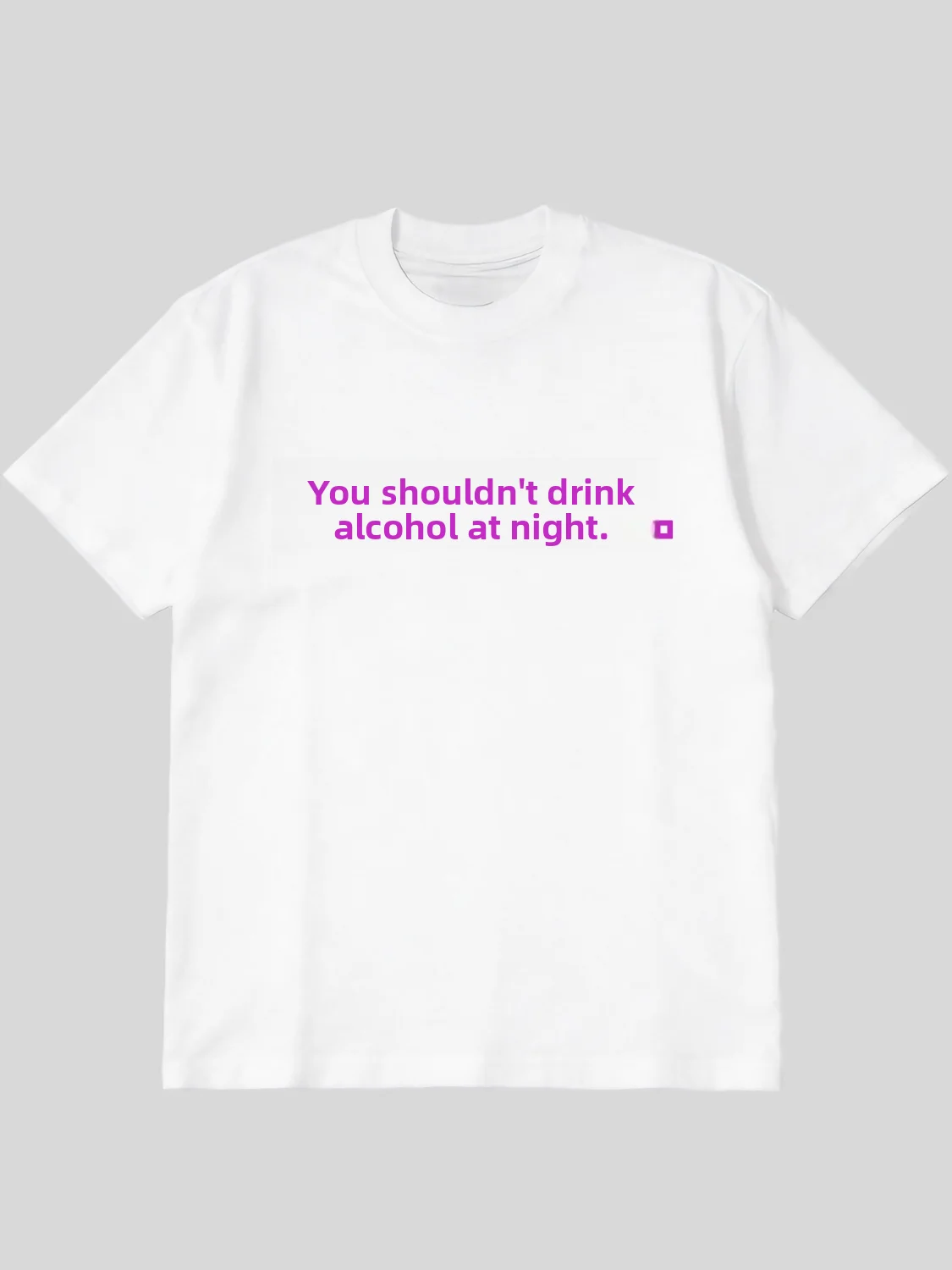 Comical Alcohol Refusal Cotton T-Shirt Short Sleeve Unisex Breathable Comfortable Standard Fit Summer Casual round Neck Tee