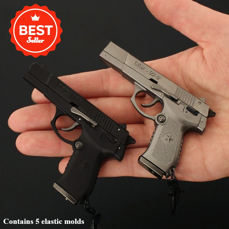 

1:3 Scale Semi-alloy Detachable Shell Mini Gun Model Keychain Pendant Decoration Decompression Toy Men's Gift Ornaments
