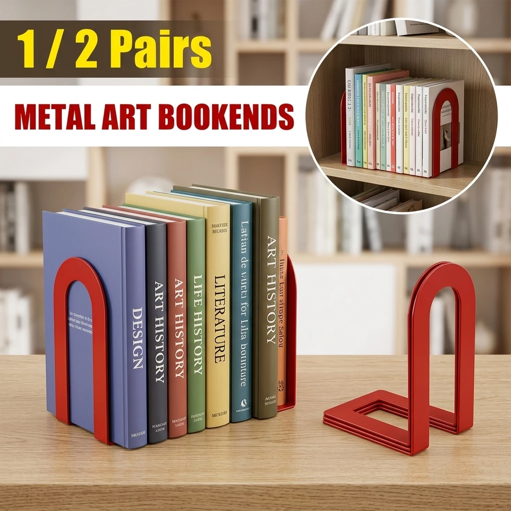 Durable Metal Desk Bookends L-Shaped Thickened Book Holder Simple INS Book Support Rack Non-slip Desk Bookshelf Home Office
