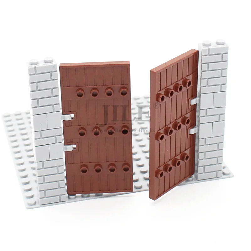 6pcs Moc 우드 그레인 도어 1x5x8 1/2 Stockade 87601 DIY 빌딩 블록 벽돌 조립 도시 스트리트 뷰 완구와 호환 가능