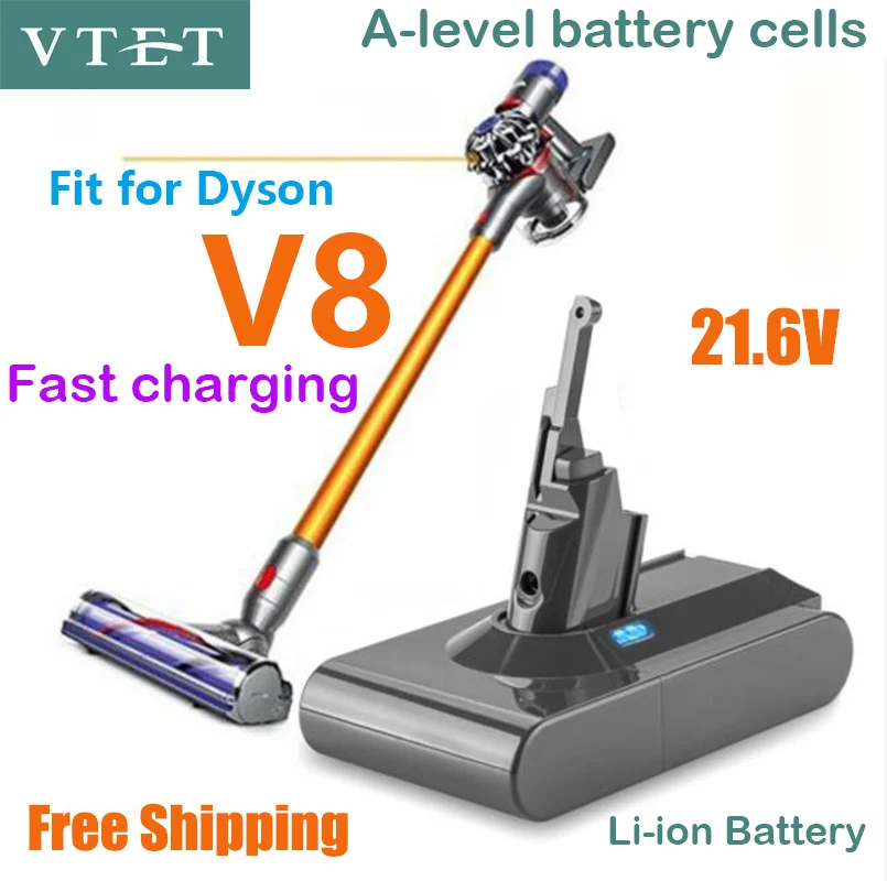 

2024 Dyson V8 21.6V 38000mAh Replacement Battery for V8 Absolute Cord-Free Vacuum Handheld Vacuum Cleaner 18650 Fast Charging