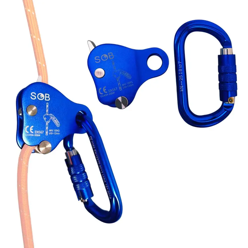 Rock Climbing Mobile Rope Grabs Descender Mountaineering Essential Fall Protection Equipment  Arborist Rescue Aerial Work