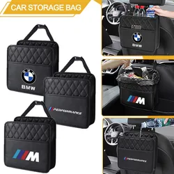 Araba deri saklama çantası koltuk arkalığı organizatör kutusu aksesuarları BMW M performans için M3 M5 M6 F01 F20 F10 F13 X5 F11 G20 X3 X1