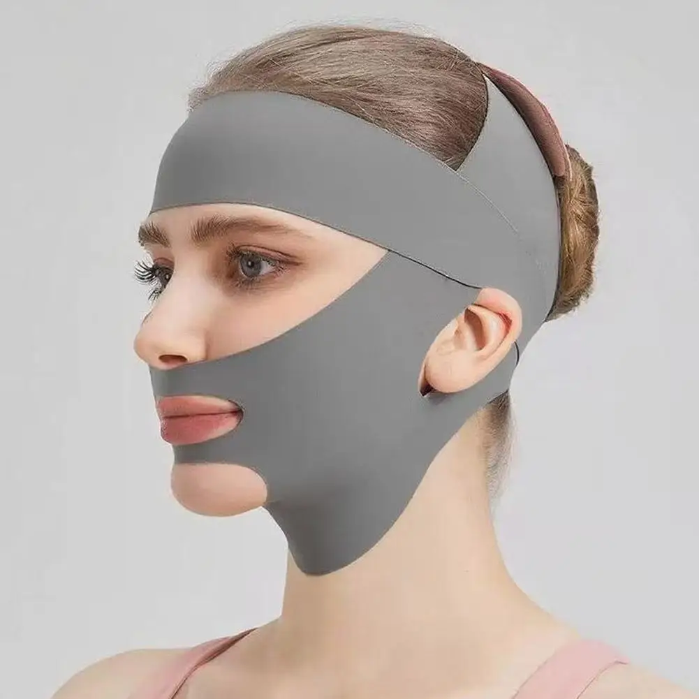 Breathable V-Shape Face Lifting Bandage Tighten & Firm Chin, Reduce Double Chin Anti-Sagging Slimming Strap for Daily Use