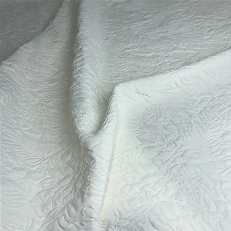 White Diamond Quilted Embossed Ultra Thin Double Layer Acetate Anti-Static Parka Suits Fabric High Quality Textile Material