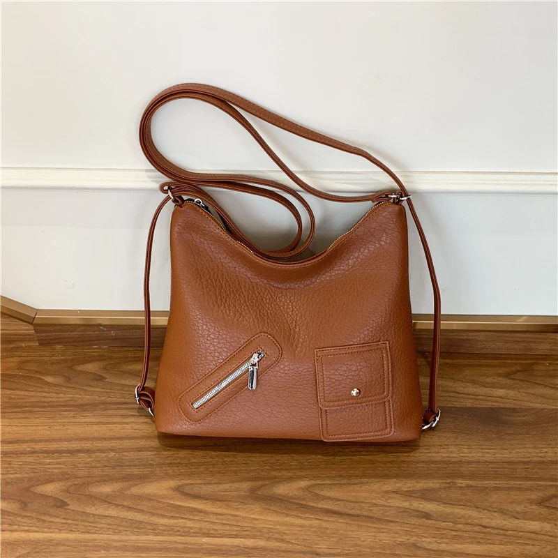 

Zipper Pu Top-Handle Bags Interior Compartment Women's Bags on Sale 2024 Solid Shoulder Bags Sewing Thread Bolsas De Ombro