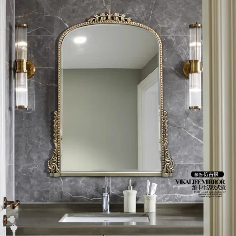 

Bathroom Vintage Flexible Mirror Art Nordic Makeup Retro Aesthetic Big Mirror Dekoracyjne Lustra Spiegel Wand Home Products