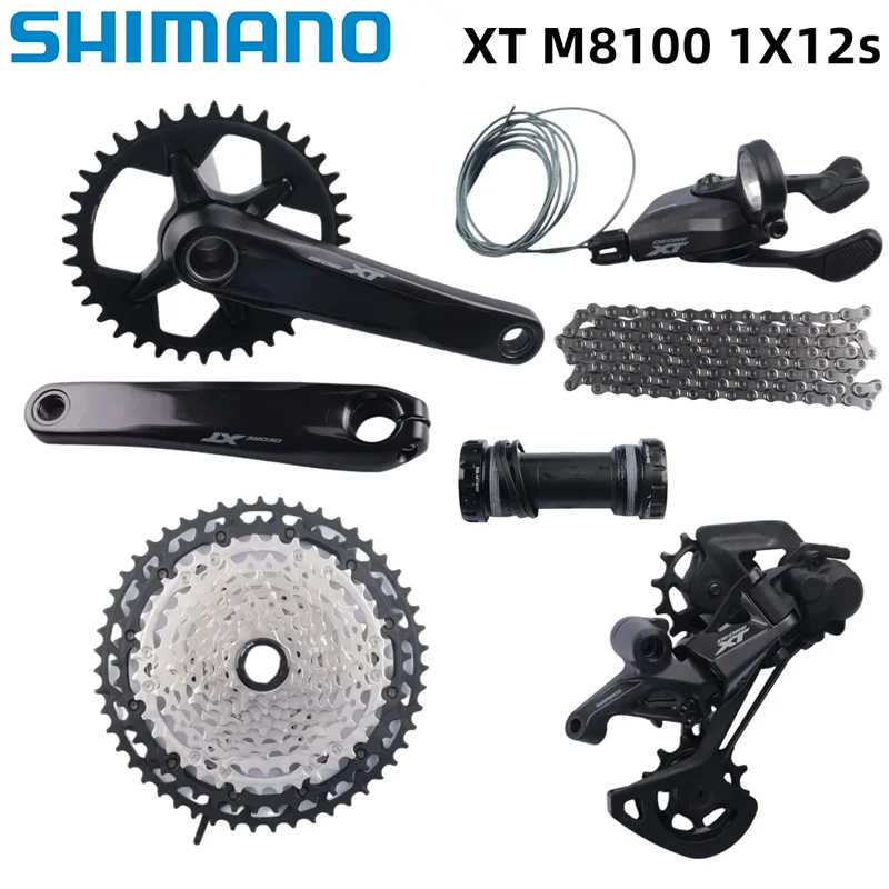 Shimano Deore XT M8100 1x12 Speed Groupset Crankset 165mm 170mm 175mm 32T 34T Rear Derailleurs SGS 126L Chain BB MT801 For MTB