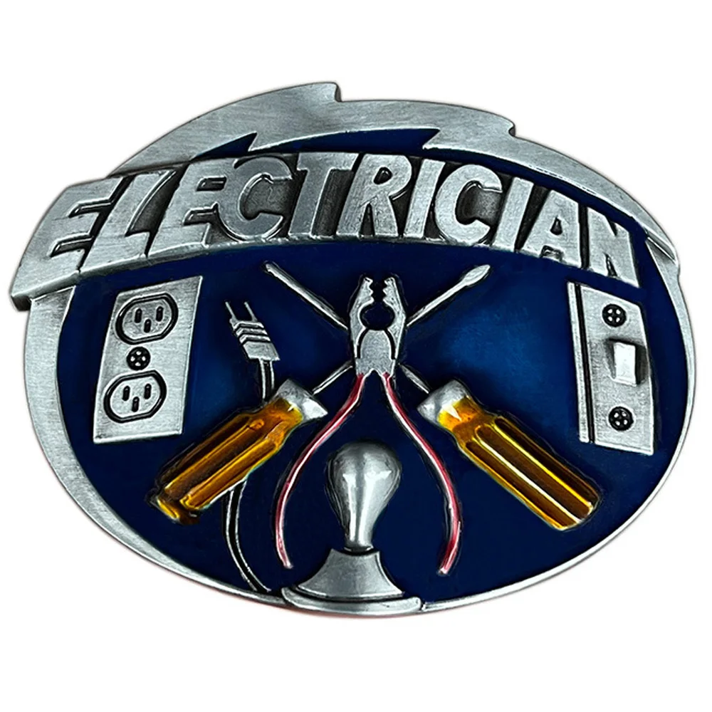 

Vintage Electrician Tool Western Style Belt Buckle for Men 1 Piece Unique Vintage Aesthetic Accessory