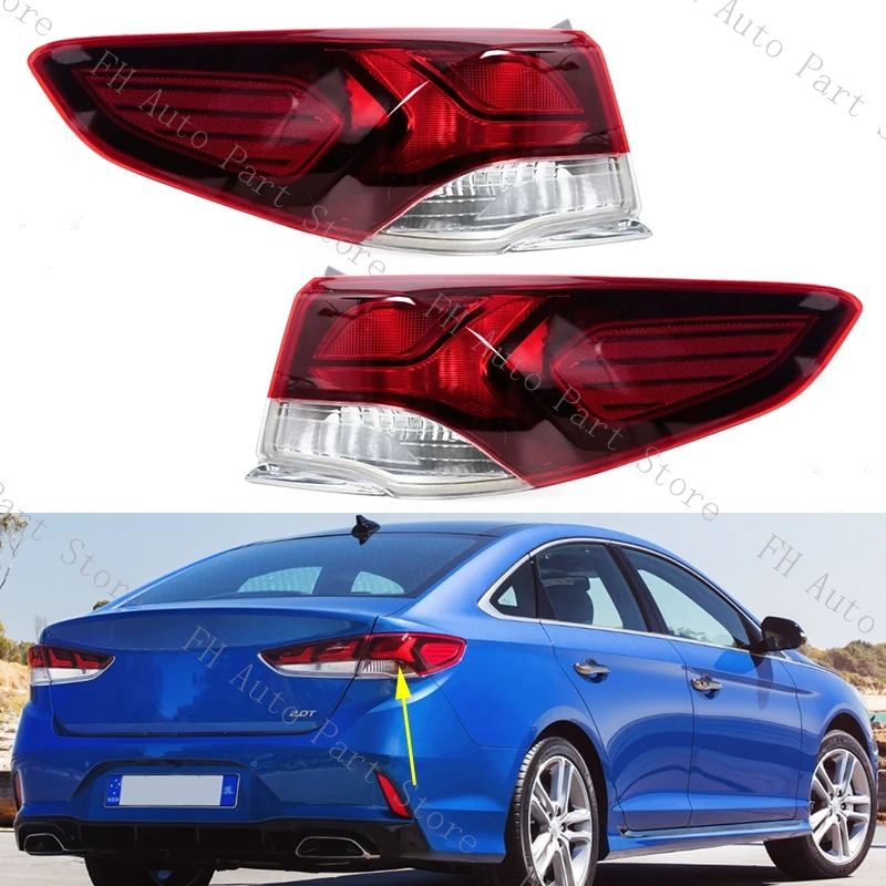 

For Hyundai Sonata 2018 2019 Car Rear Bumper Tail Light Taillamp Brake Stop Reverse Warning Reflector Lamp Taillight No Bulb