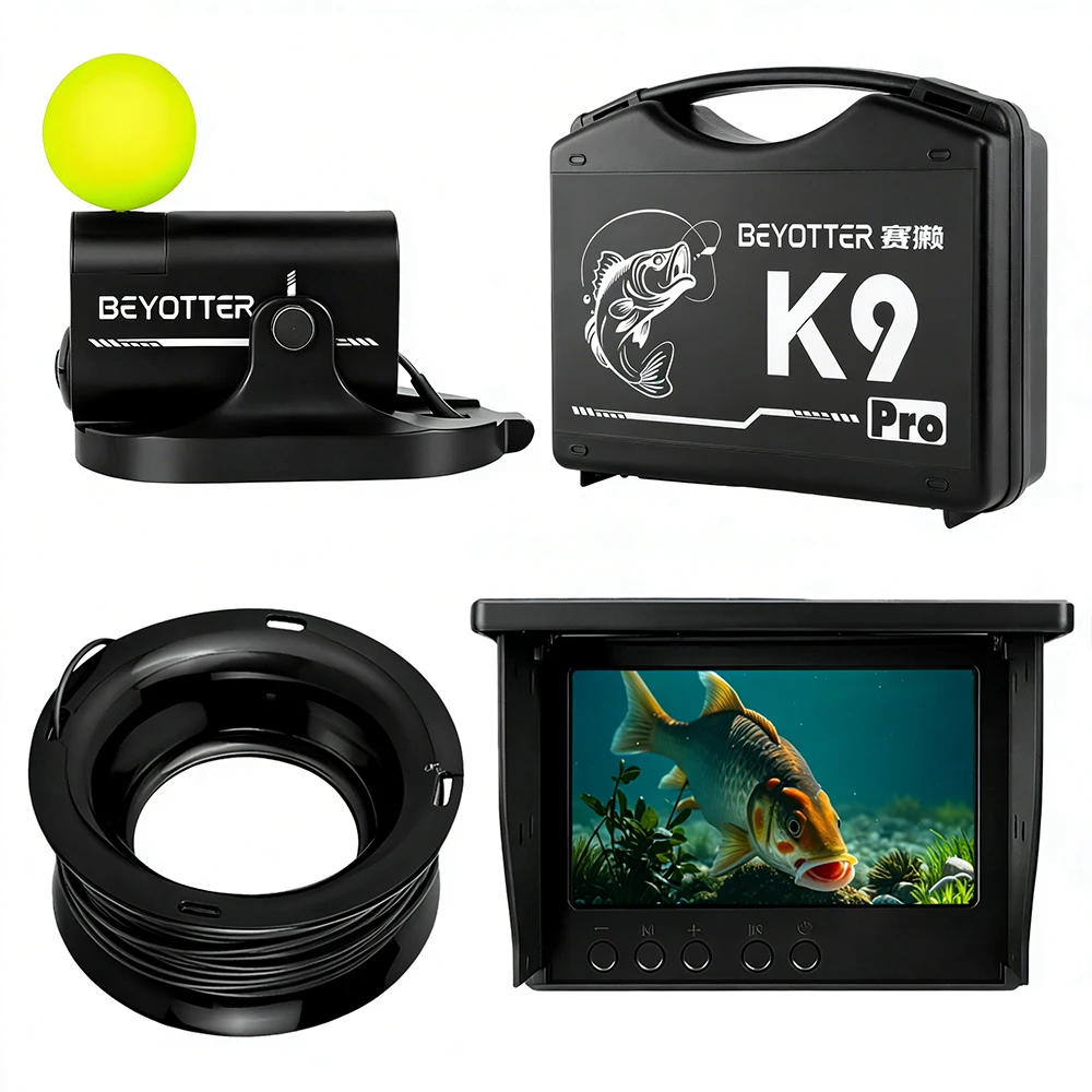 Localizador de Peixes Subaquático Portátil com Display LCD LED, Flutuador Retrátil, Alcance de Detecção de 0,6-30m, Sonar de Cabo de 200kHz para Pesca em Lagos