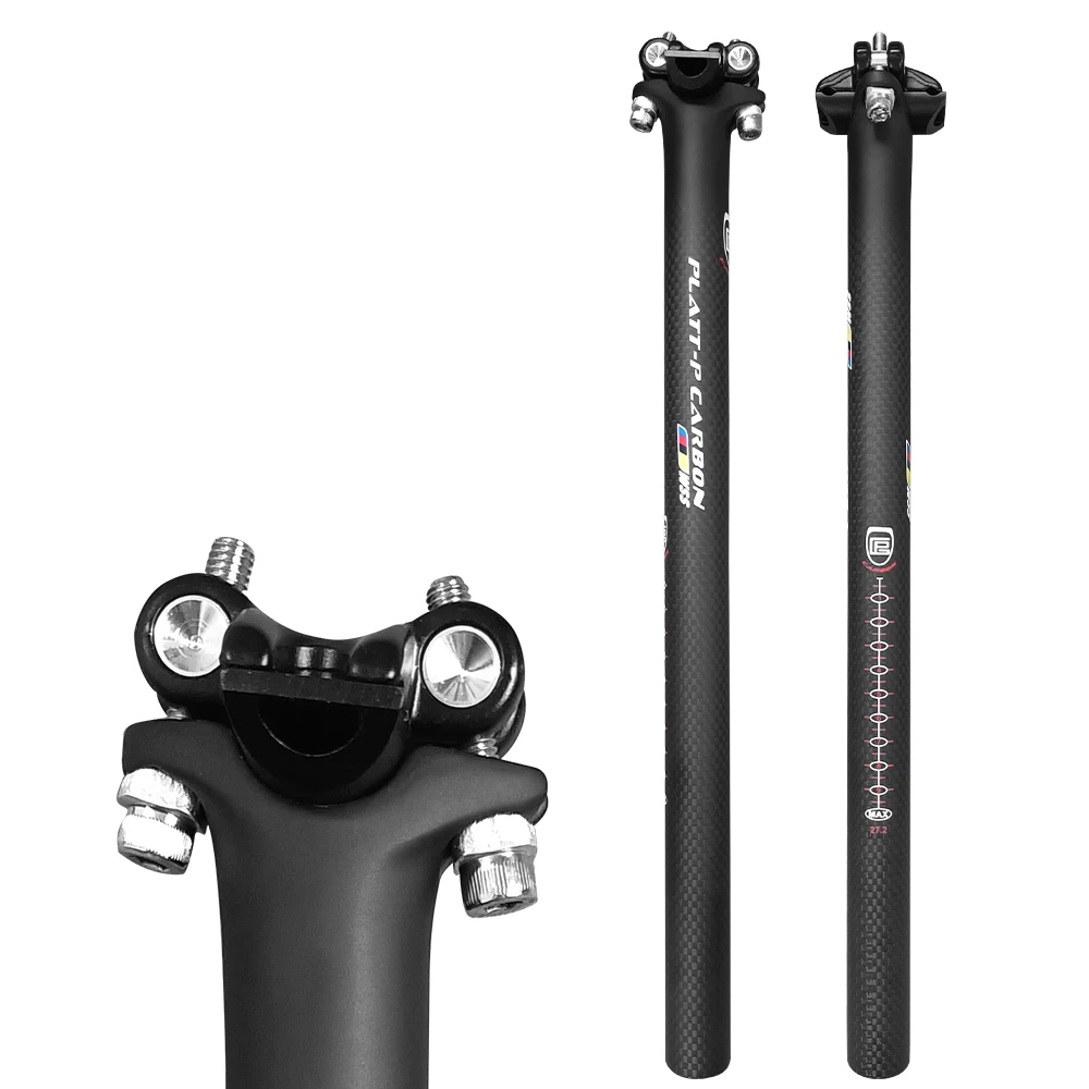 Sztyca rowerowa z włókna węglowego 27,2/30,8/31,6 mm Matowa czerń MTB/Rower szosowy Długość sztycy 280 mm Rura podsiodłowa Części rowerowe