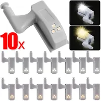 10/1PCS Universal LED Inner Hinge Lamp Under Cabinet Light Wardrobe Sensor Light for Cupboard Kitchen Bedroom Closet Night Lamps