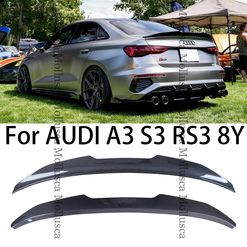 

For AUDI A3 S3 RS3 Limousine 8Y Sedan PSM Style Carbon Fiber Rear Spoiler Trunk Wing 2021-2025 FRP Forged