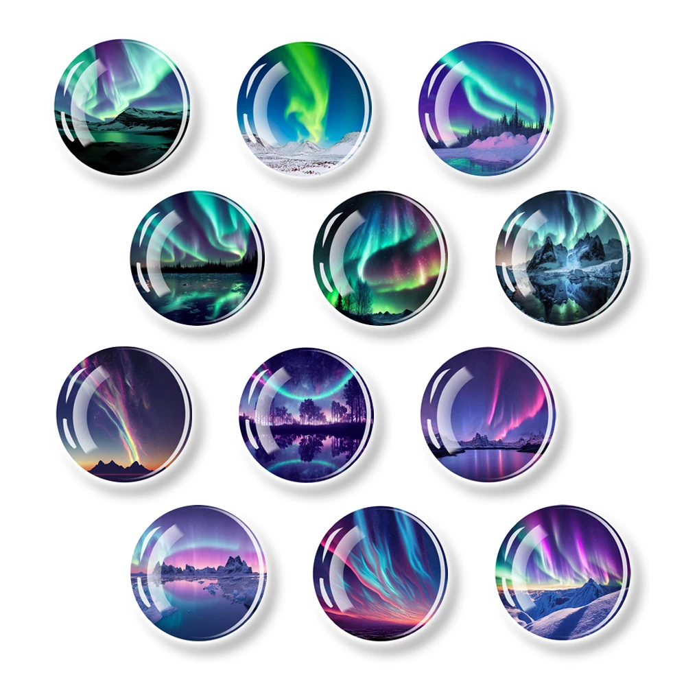 Northern Lights Fridge Magnets Colorful Aurora Borealis Refrigerator Magnets Astronomy Locker Magnets for Fridge Whiteboard