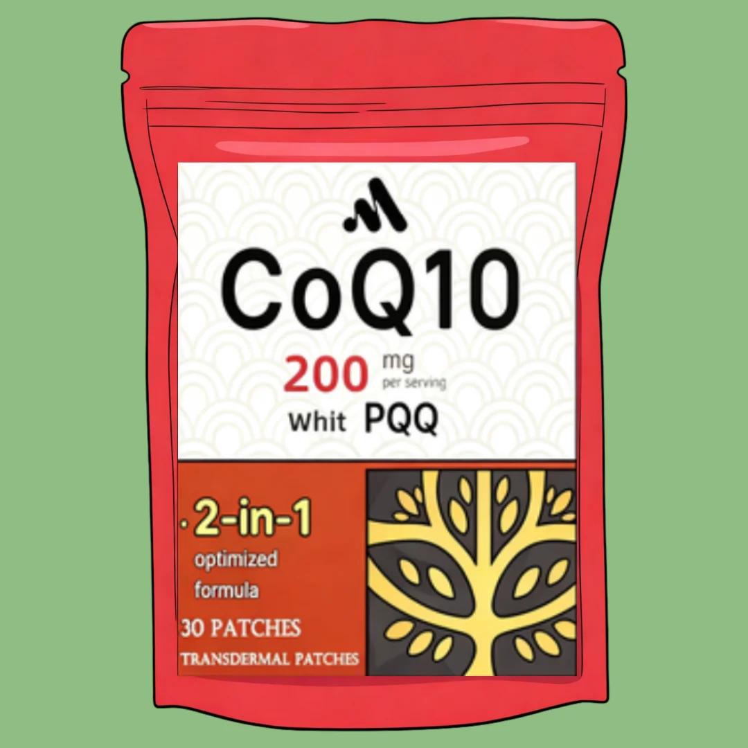 CoQ10 with PQQ Transdermal Patches Energy Support Antioxidant Support for Brain, Heart, & Energy Health -30 Patches