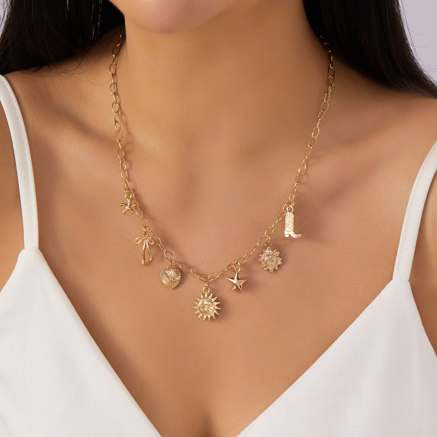 2026 Mode Charme Kirsche Herz Anhänger Halskette für Frauen Rote Erdbeere Bogen Perle Schlüsselbein Kette Ästhetischen Partei Schmuck – Detail 15