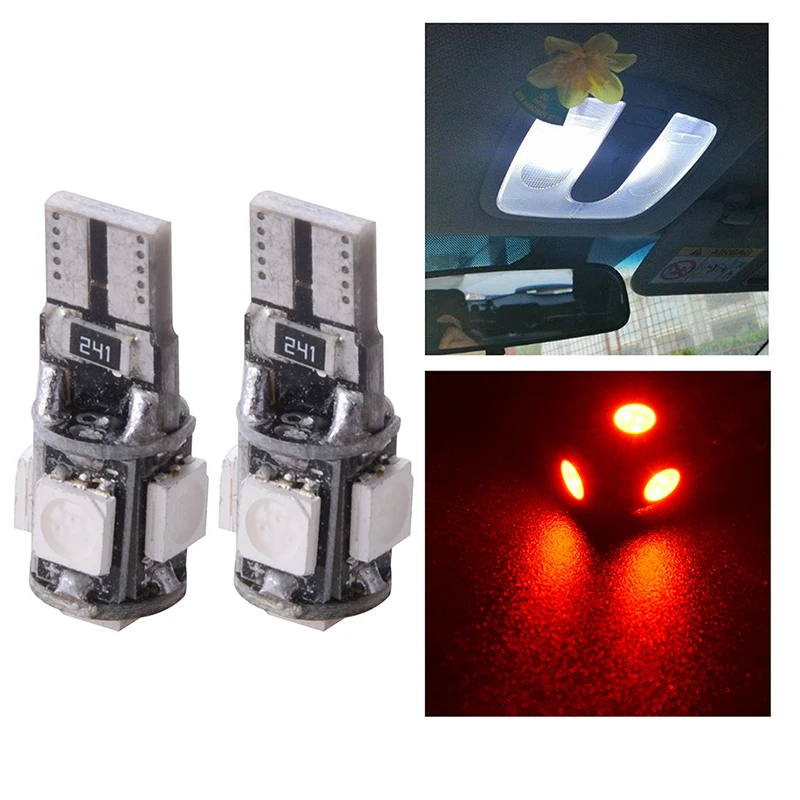 T10 LED W5W 168 194 Bulb No Error 5050 SMD 5 SMD LED Car Wedge Lamp Band Decoder Sign Trun Light 12V 1/2/4/6/8/10/12/20/50 Pcs