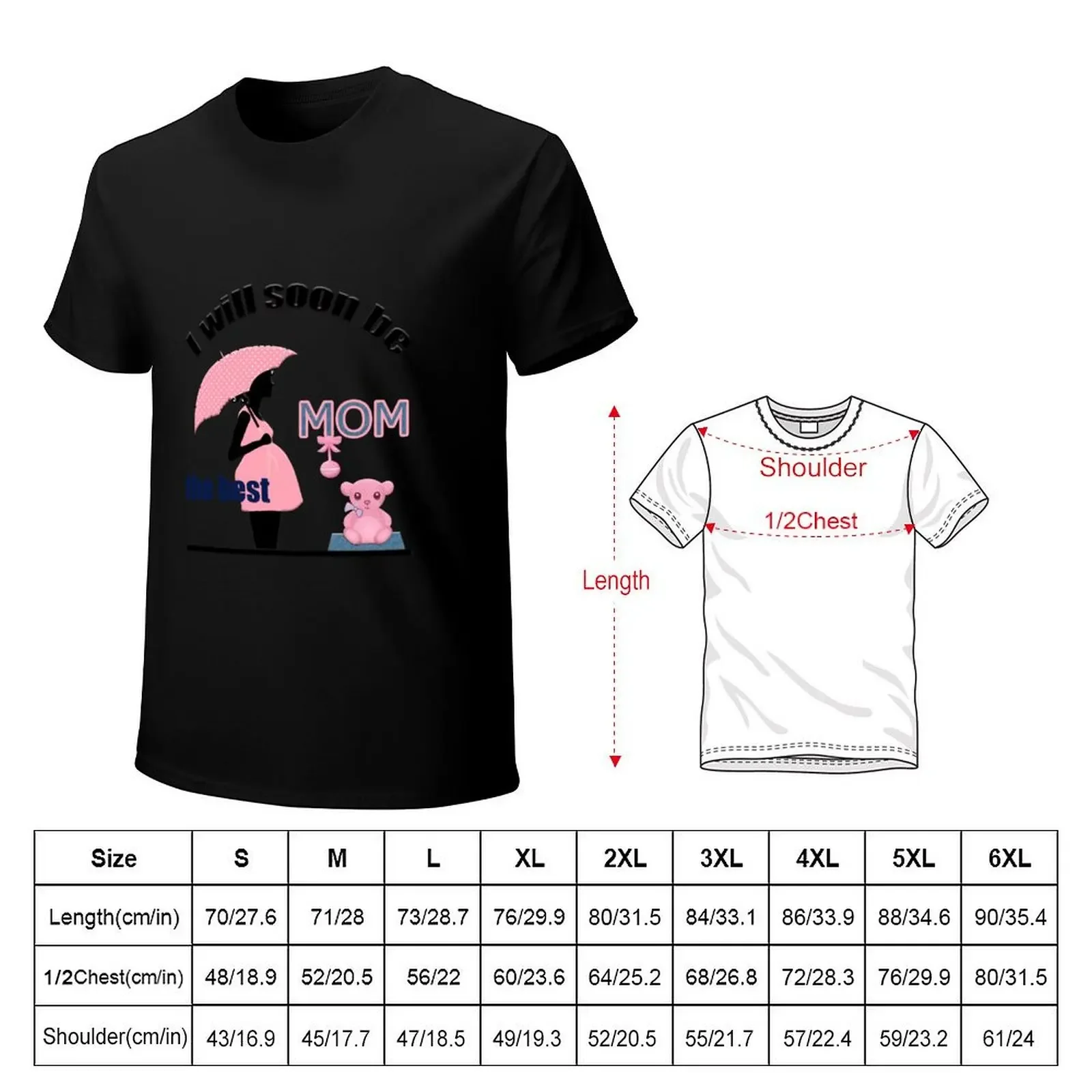 Expectant mom T-Shirt blacks street wear vintage anime shirt hippie clothes black t shirts for men