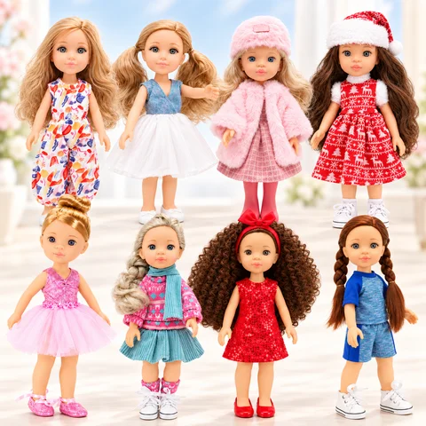 13.8 Inch 35cm Reborn Baby Doll American Girl Style Fashion Doll with Outfit Lifelike Play Doll Toys Christmas Gift Collectible