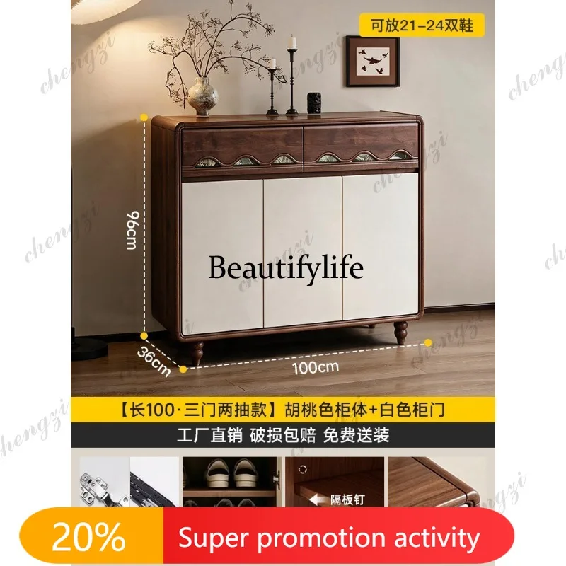 N178 Medieval shoe cabinet household door storage cabinet integrated against the wall new entrance cabinet