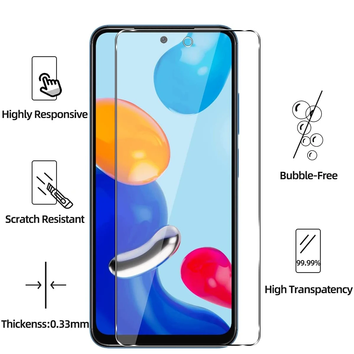 

For Blackview Shark 8 9H HD Tempered Glass Film