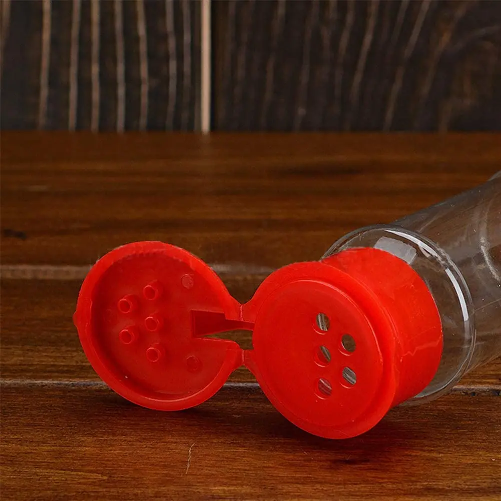 AA05 1Set Of 50 Empty Plastic Spice Bottles For Storing Barbecue Seasoning Salt Pepper Etc. 100Ml / 3.3Oz, Red