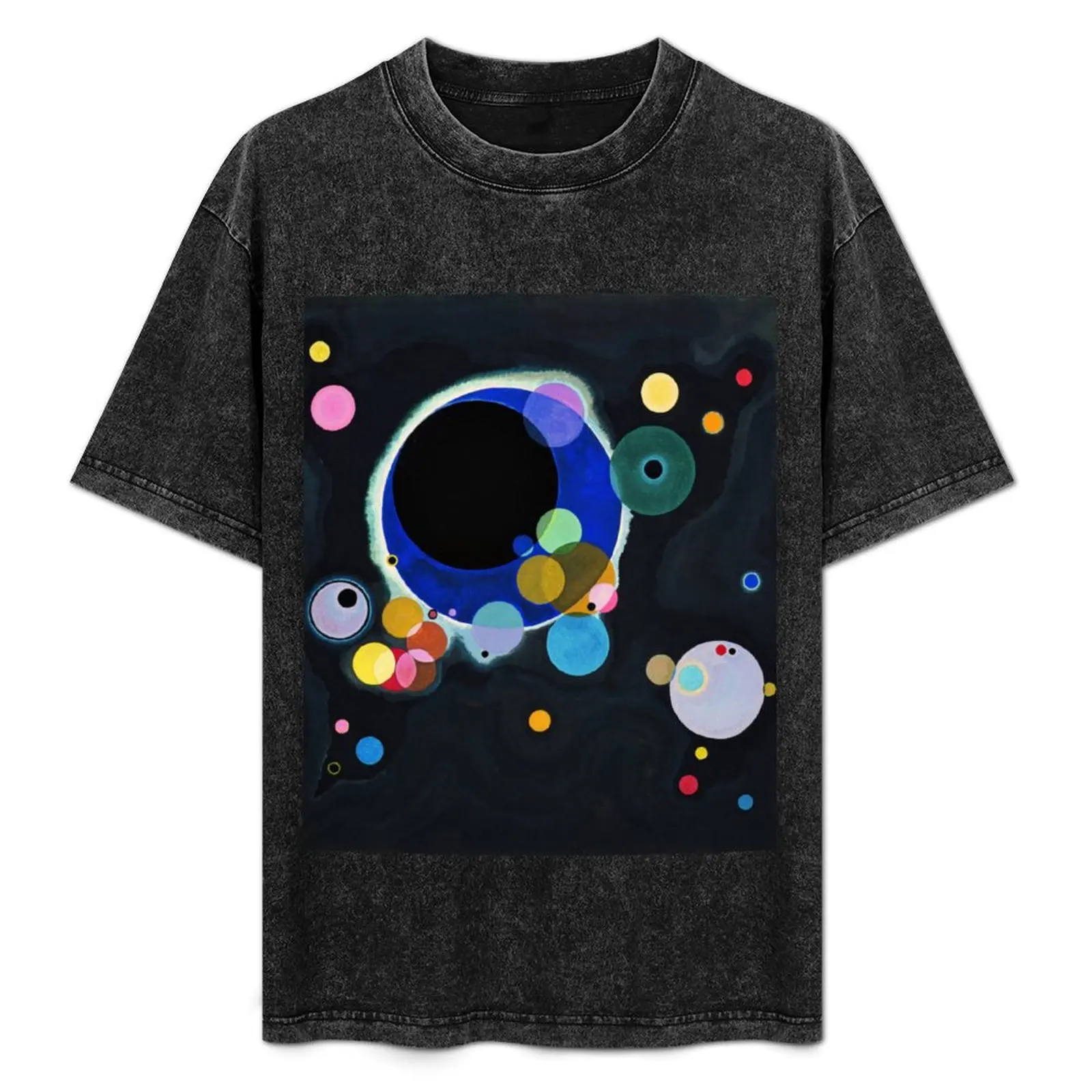 Abstract Kandinsky Painting black and blue T-Shirt vintage graphic tee anime clothes Men's t shirts