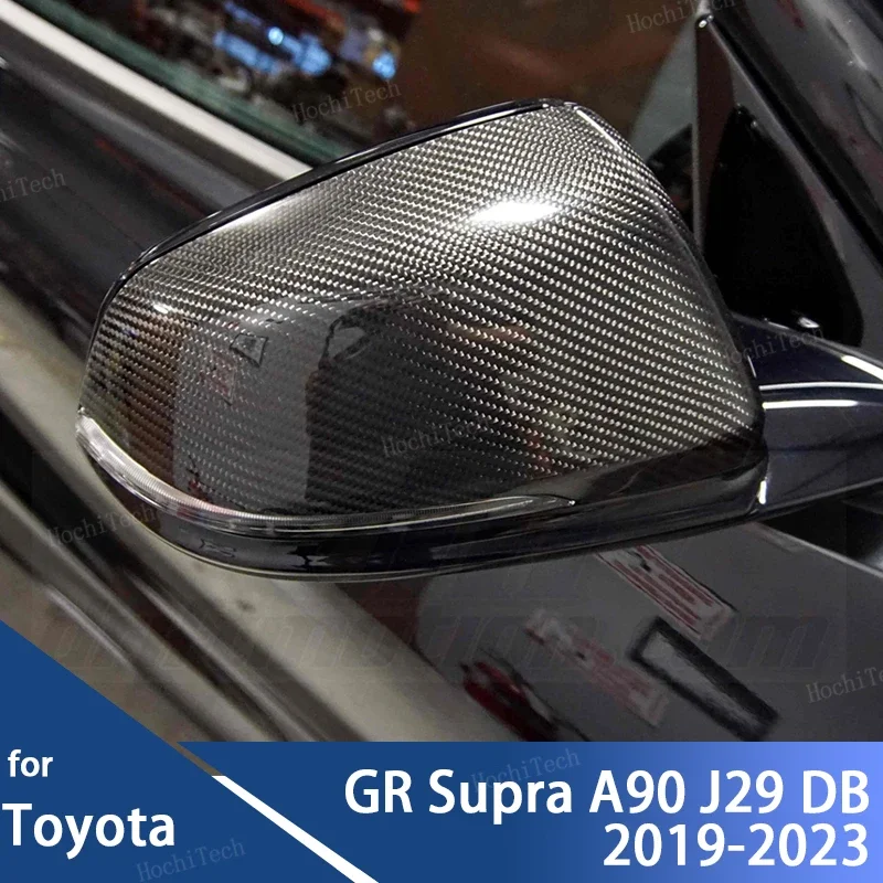 

Real Carbon Fiber Side Mirror cover Cap Sticker overlay for Toyota GR Supra A90 J29 DB 2019 2020 2021 2022 2023 2024