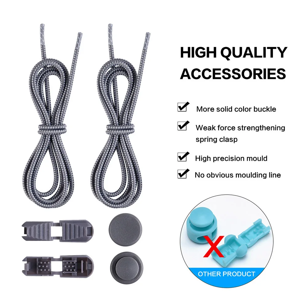 9Pairs Elastic Shoe Laces Adjustable Tieless for All Ages Sneakers Boots Grey Black White 3 Each Elastic Shoe Laces