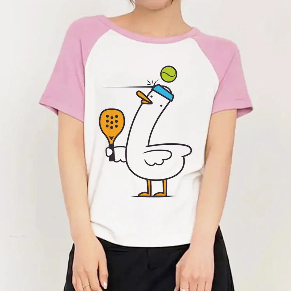 Padel t shirt girl Y2k harajuku  Trendy Colorful Vintage tshirt 80s Digital University Vintage