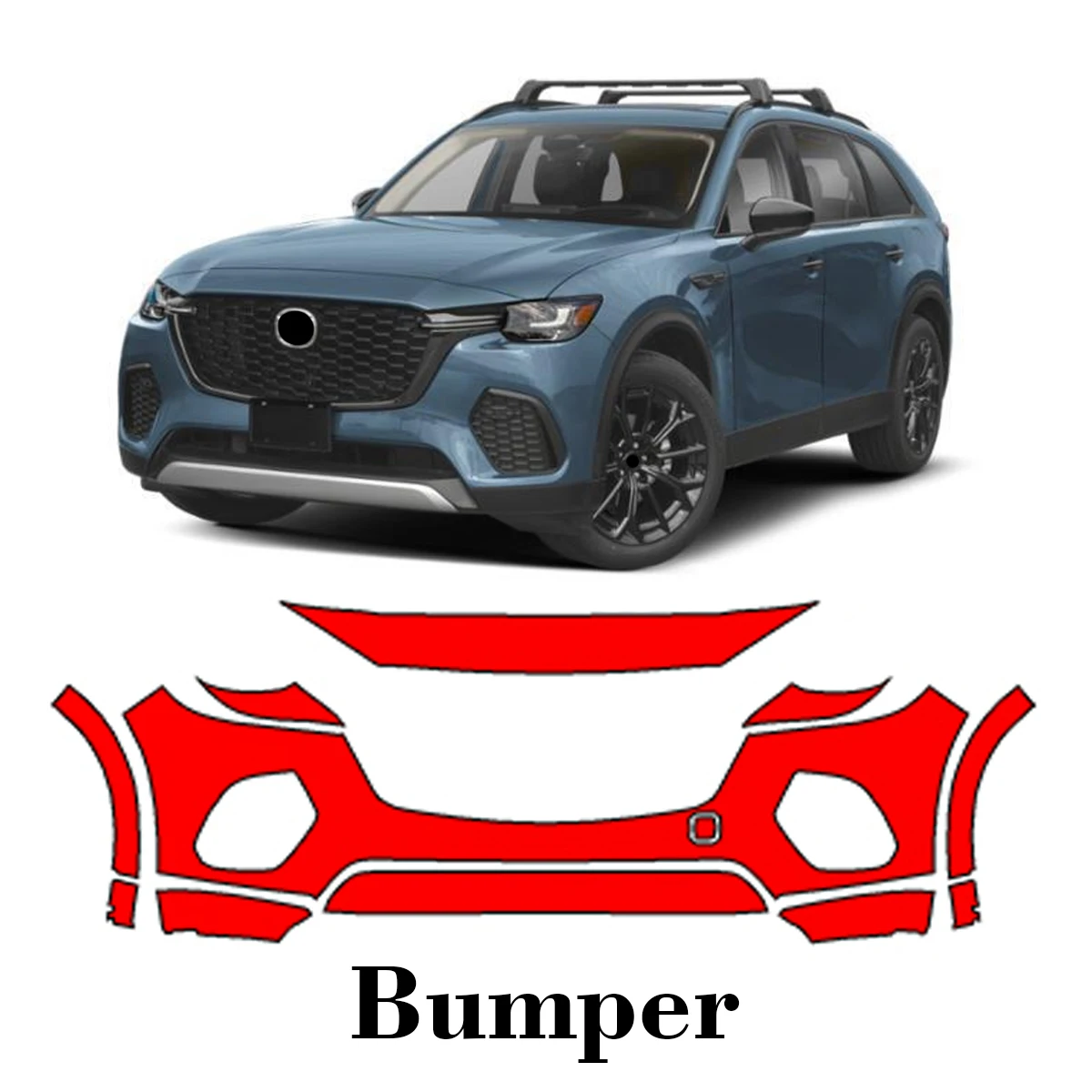 

Автомобильная предварительно вырезанная защитная пленка для краски, передний бампер, защита от царапин, внешний ТПУ PPF для Mazda CX-70 2025