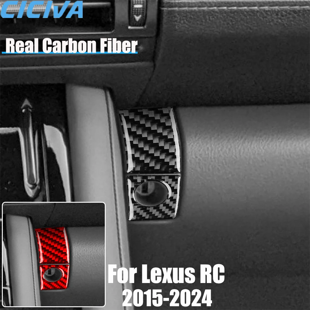 Accessoires de voiture en fibre de carbone véritable, couvercle de rangement pour gants, autocollant souple pour Lexus RC300 RC350 RC200T 2015 16 17 18 19 20-2024