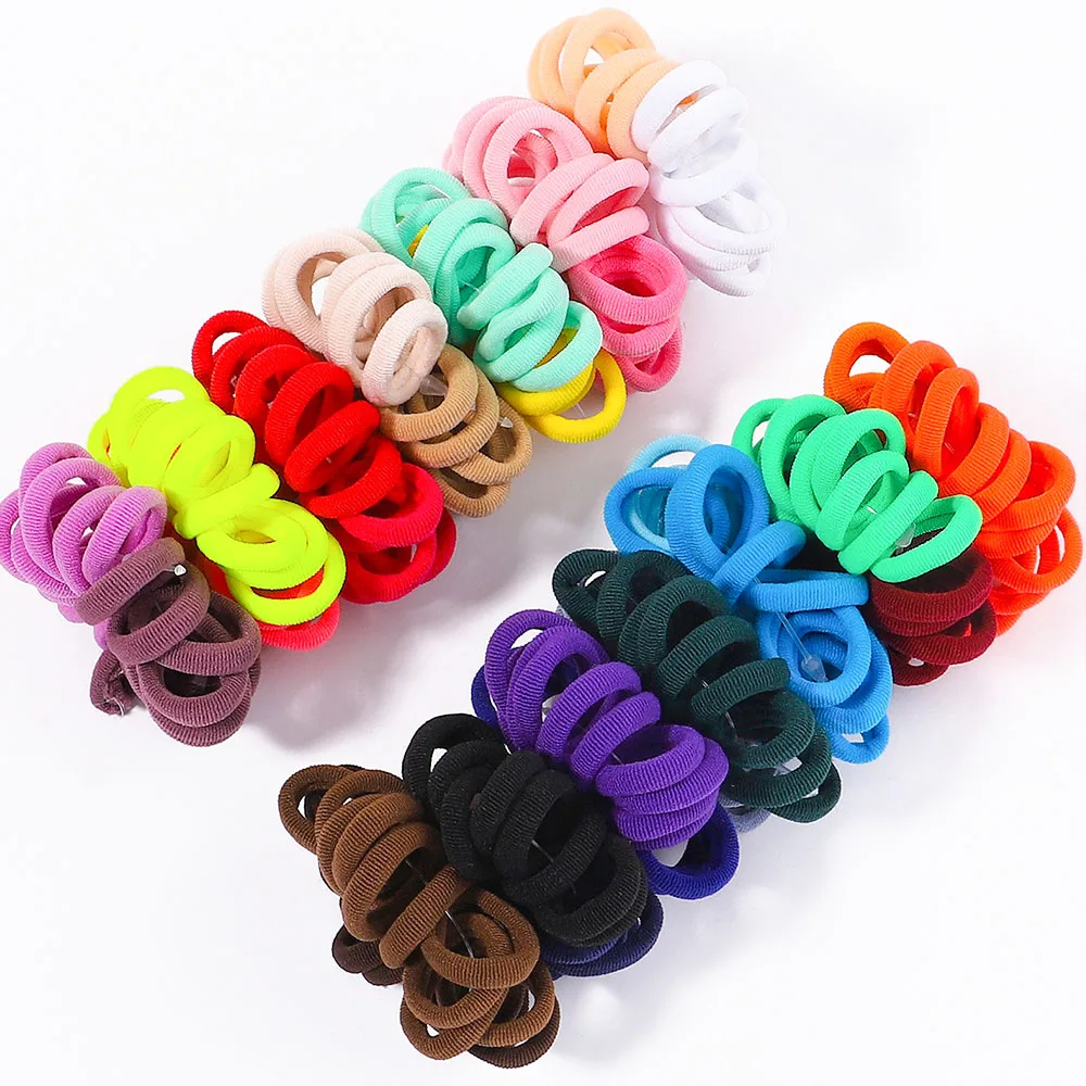 50PCS/Set Women Basic Hair Bands  Simple Solid Colors Elastic Headband Hair Ropes Ties Girls Hair Accessories Ponytail Holder