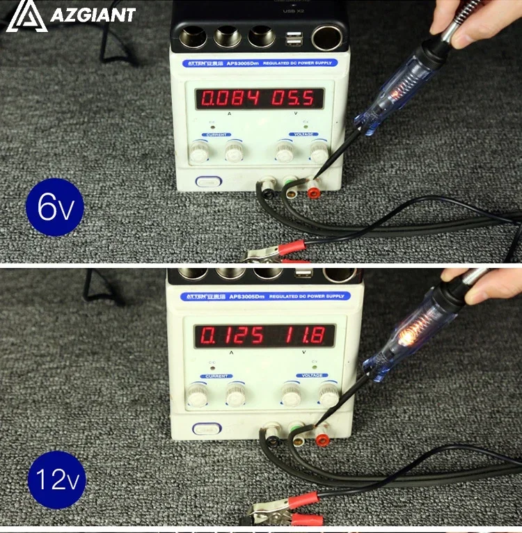 Automotive Copper circuit testing Car Light Lamp Voltage test light electrician line repair tool 12V 6V DC electric test pen