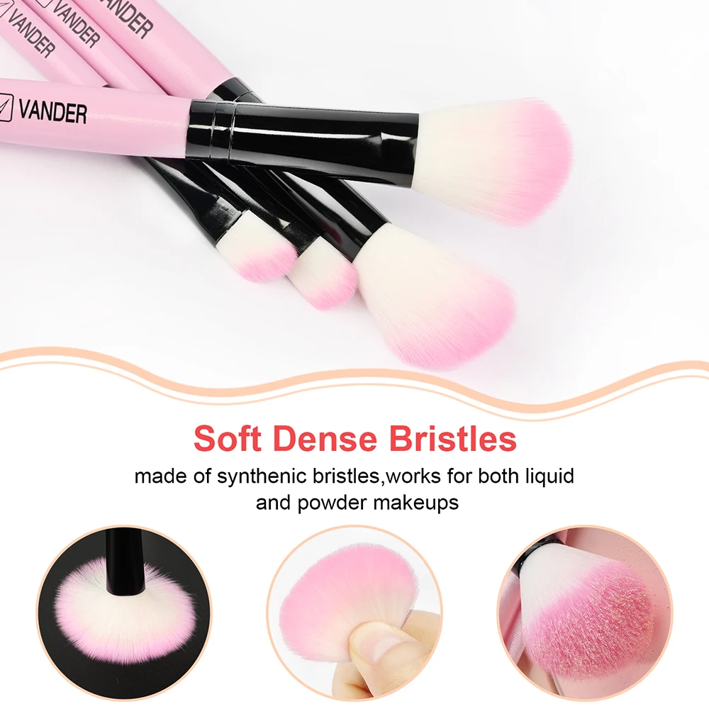 Pink 8-13Pcs Makeup Brushes Soft Fluffy Cosmetics Foundation Blush Powder Eyeshadow Kabuki Blending Makeup Brush Set Beauty Tool