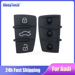 Okeytech 3 Button remote button rubber key pad Replacement Remote Car Key Fob For Audi A3 B6 A4 A5 A6 C5 B8 Q5 Q7 TT S LINE RS