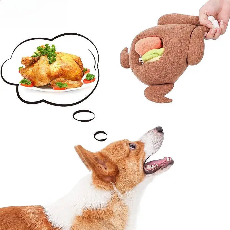 

Mental Stimulation Dog Snuffle Mat Toy - Plush Turkey Hide & Seek Treat Puzzle for Stress Relief & Brain Games