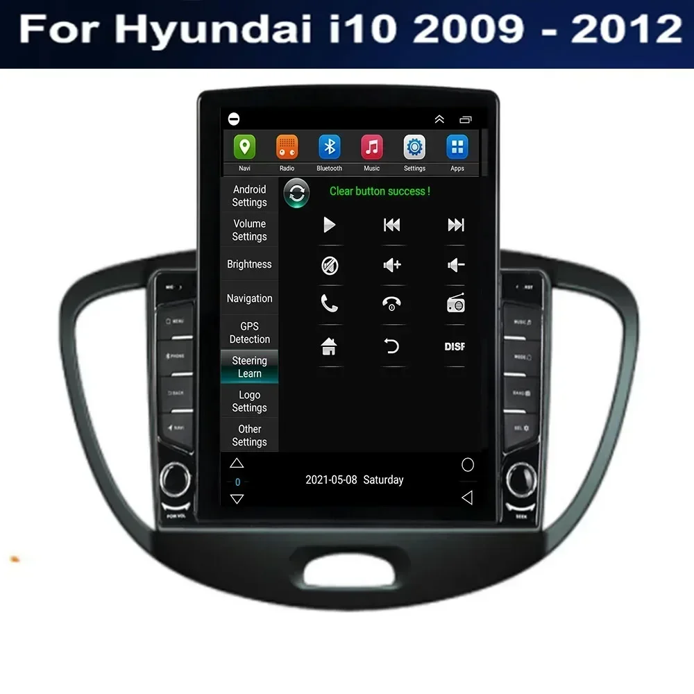 9.7" Android 13 For Hyundai i10 2009 - 2012 to 2035 Tesla Type Car Radio Multimedia Video Player Navigation GPS RDS no dvd