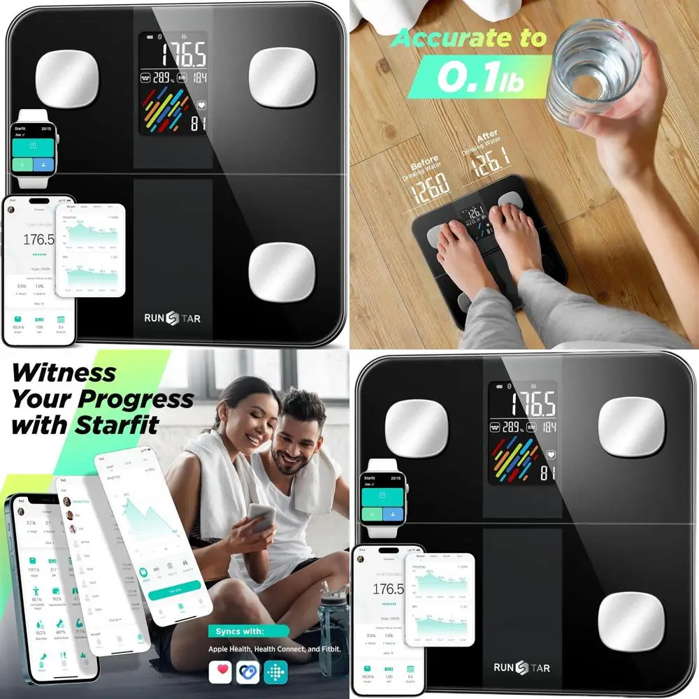 

High-Precision Digital Scale with BMI, Heart Rate, and Body Composition Analysis up to 400lb