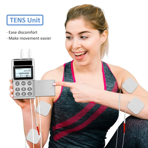 Imagen 2 del producto Estimulador muscular eléctrico TENS, 15 modos, 20 niveles, fisioterapia TENS, pulso, máquina masajeadora de cuerpo completo, alivio del dolor + pluma meridiana
