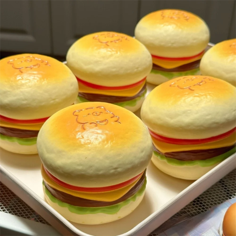 Langsam steigendes Capybara-Hamburger-Spielzeug, weicher Rückprall, Stressabbau, Hand, entspannendes Geschenk, leichtes, tragbares Kuchen-Simulationsspielzeug, Geschenk