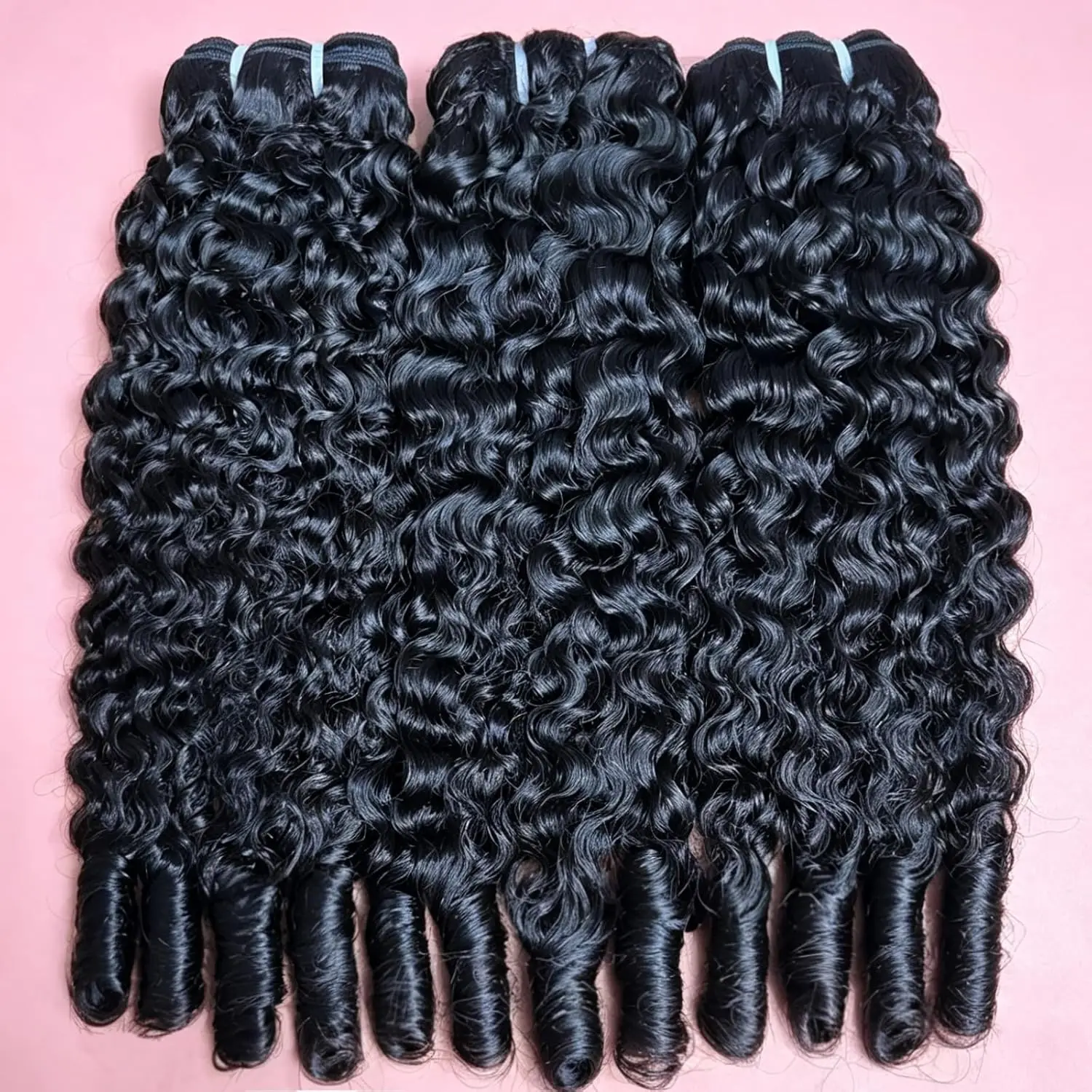 

Burmese Curly Bundles Human Hair 34 34 36 Inch Curly Human Hair Bundles with Spiral End Unprocessed Virgin Hair Quick Weave for Women Natural Black