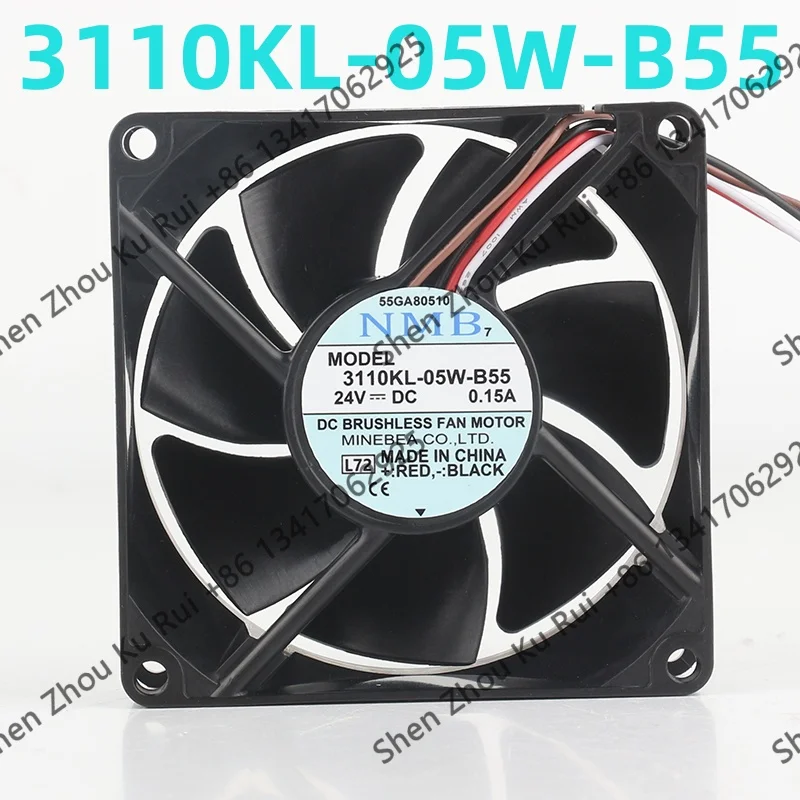 Оригинальный преобразователь частоты NMB 3110KL-05W-B55 24V 0.15A 8CM 8025 с 4-проводным подключением и вентилятором охлаждения
