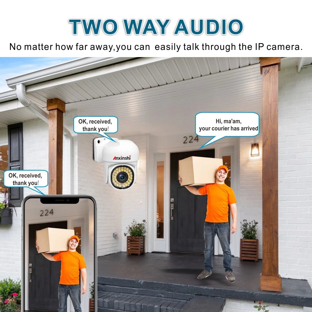 

Anxinshi 4MP 16CH POE NVR System Wide-Angle Two-Way Audio PTZ CCTV Camera Kit With 1-Year Warranty CCTV Camera