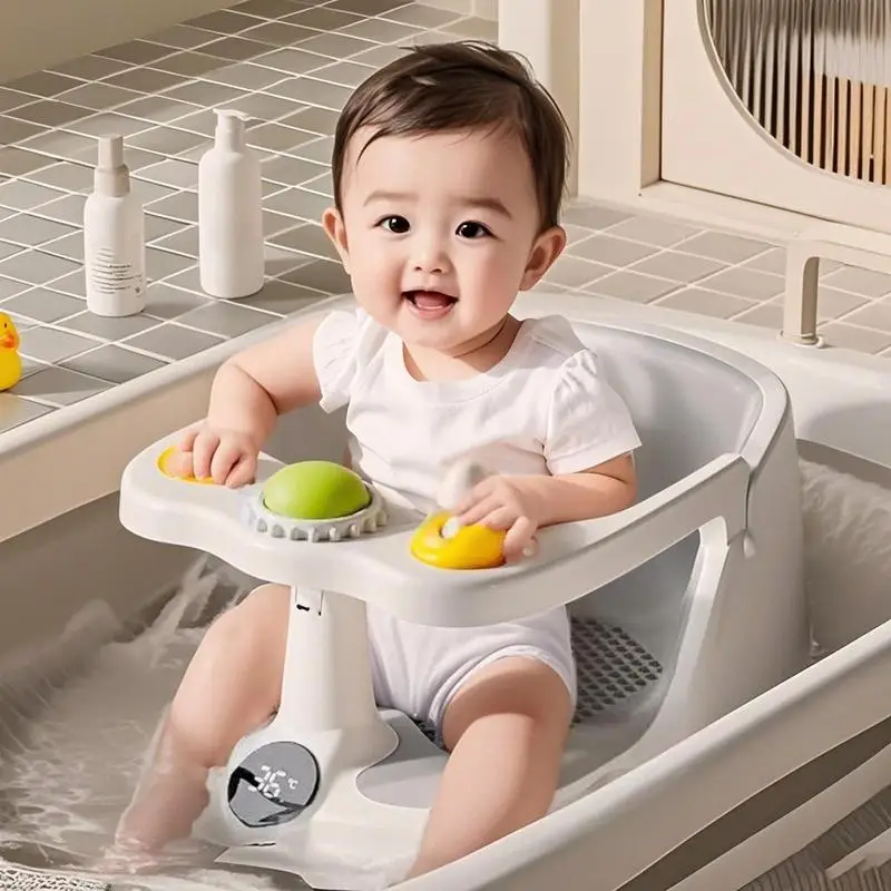 

Baby Bath Seat Soft Mat For Travel Home Living Room Foldable Baby Bath Seat With Suction Cups Wrap-around Baby Bath Chair