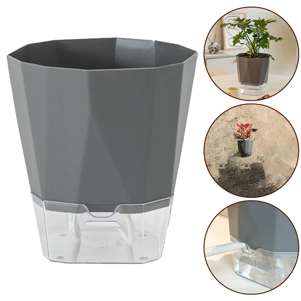 Flower Pots Transparent Double Layer Flower Pots Plastic Self Watering High-quality Plastic For Various Settings Including