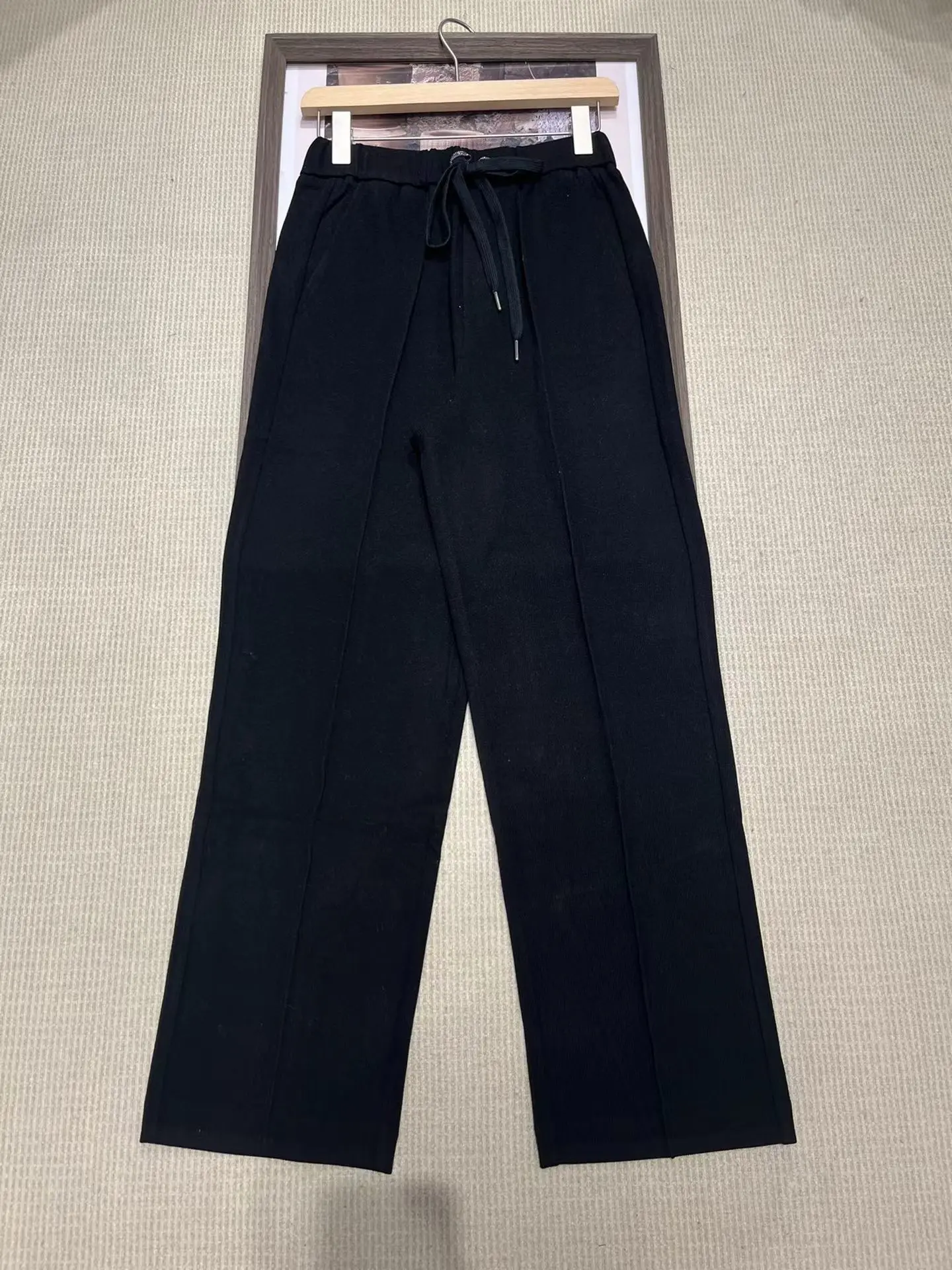 Straight Casual Pants for Women, Stretch Trousers, High Quality, Elastic Waist Strap, Spring and Summer, New, 2022