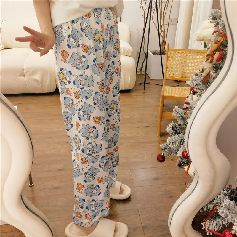 Cartoon Hangyodon Girls Pajama Pants Anime Women Trousers Loose Spring Autumn Female Casual Home Pants Outerwear Walking Pants