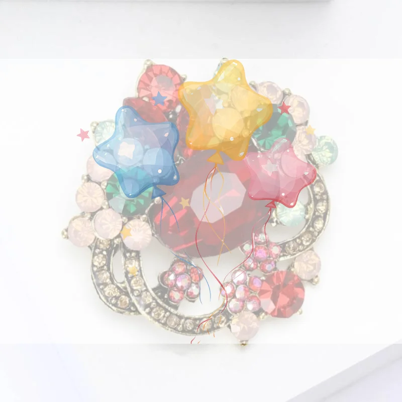 دبابيس زهرة كريستال الموضة للنساء الملابس معطف عادية مجوهرات اكسسوارات الهدايا #1